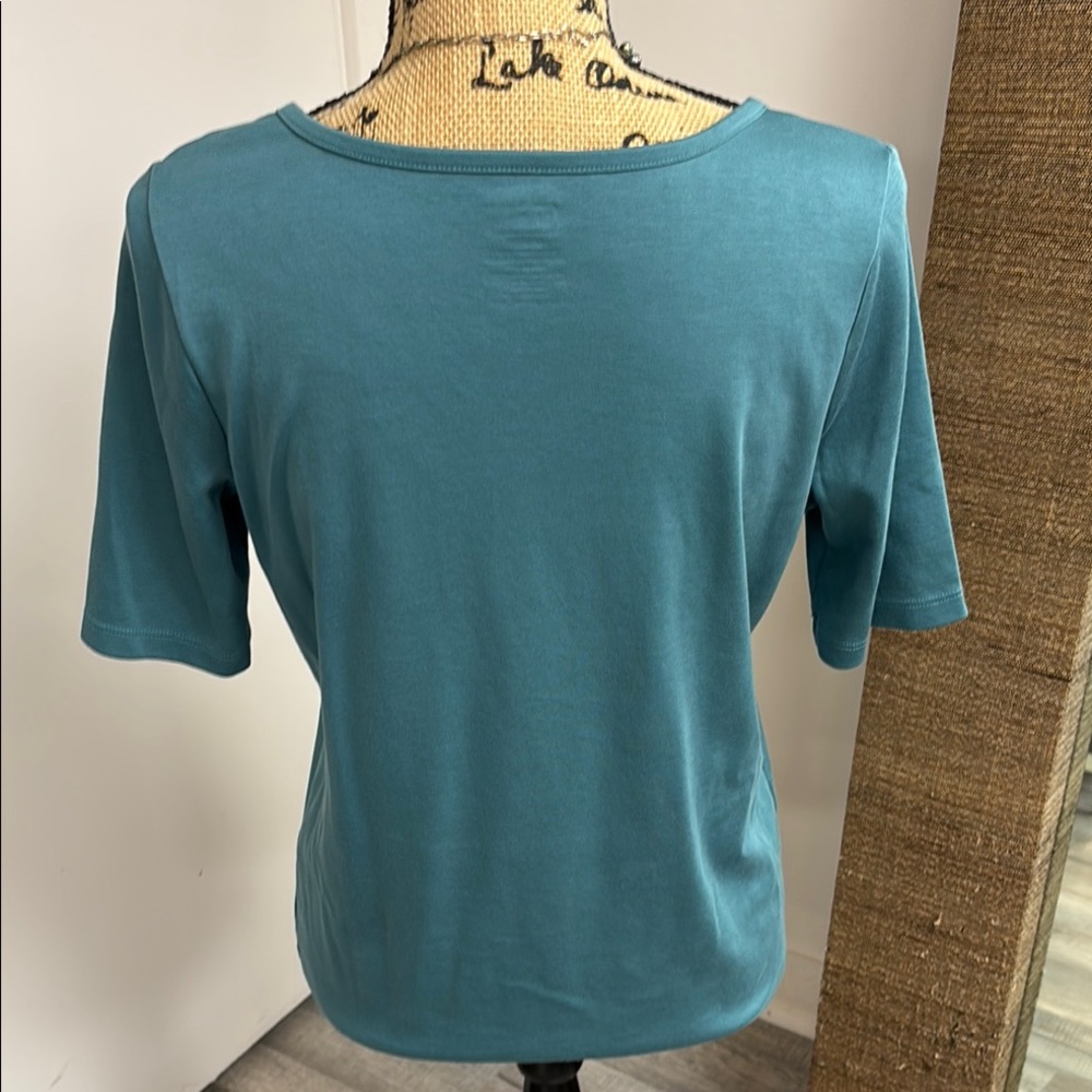 L.L. Bean Green Fitted Short Sleeve T-Shirt - Picture 3 of 4